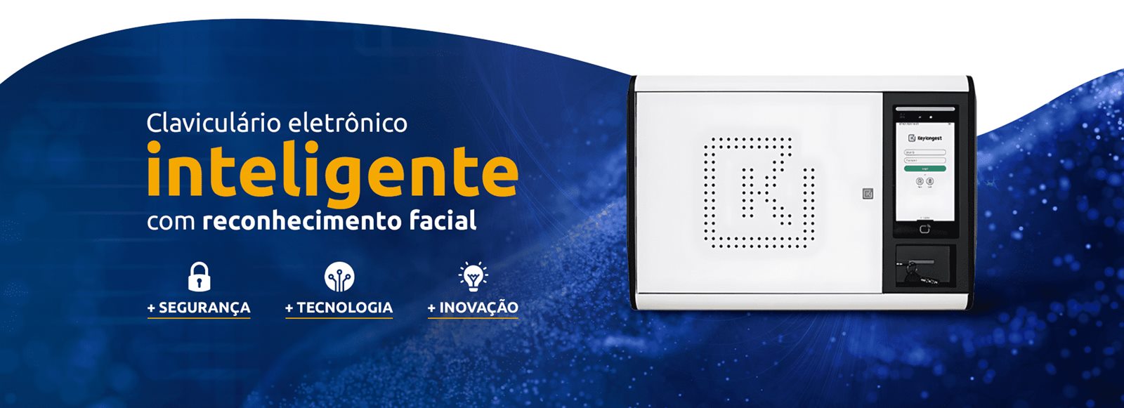 Banner do site da Keyflex: claviculário eletrônico inteligente com reconhecimento facial